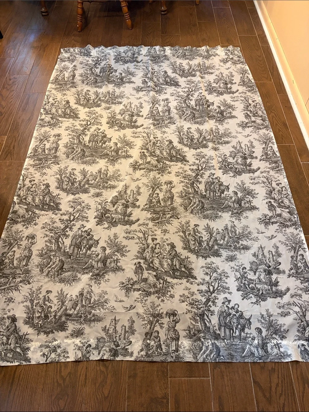 Vtg Waverly Country Life Toile Sheer Panels Pair-54x84. Rod. FSC Home Fashions